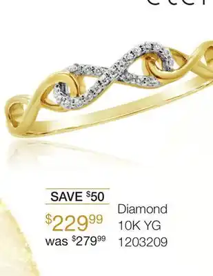 Charm Diamond Infinite love 10k yellow gold diamond fashion ring offer