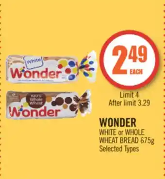 Shoppers Drug Mart Wonder white or whole wheat bread offer