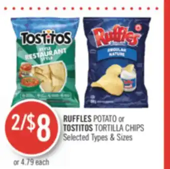 Shoppers Drug Mart Ruffles potato or tostitos tortilla chips offer