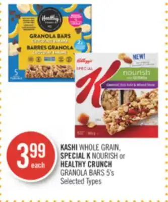 Shoppers Drug Mart Kashi whole grain, special k nourish or healthy crunch granola bars offer