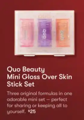 Shoppers Drug Mart Quo beauty mini gloss over skin stick set offer