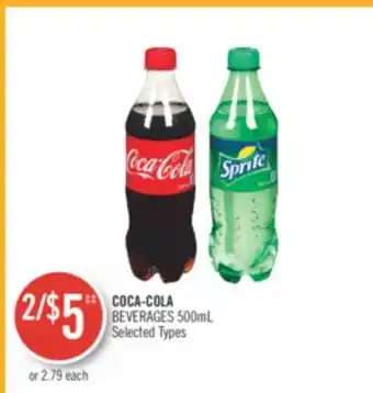 Shoppers Drug Mart Coca-cola beverages 500ml offer