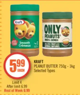 Shoppers Drug Mart Kraft peanut butter 750g - 1kg offer