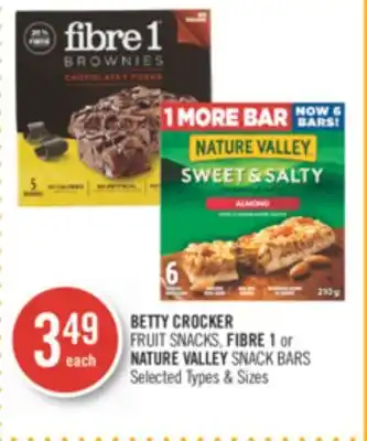 Shoppers Drug Mart Betty crocker fruit snacks, fibre 1 or nature valley snack bars offer