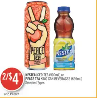 Shoppers Drug Mart Nestea iced tea (500ml) or peace tea king can beverages (695ml) offer