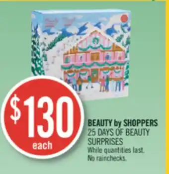Shoppers Drug Mart Beauty by shoppers 25 days of beauty surprises offer