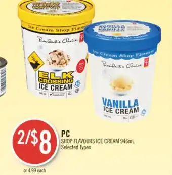 Shoppers Drug Mart Pc shop flavours ice cream 946ml offer
