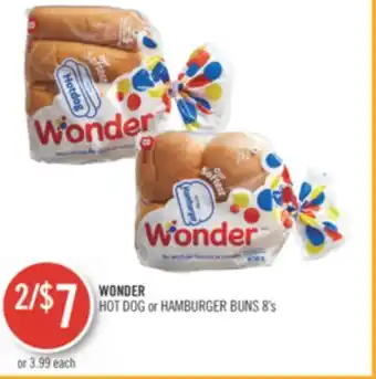 Shoppers Drug Mart Wonder hot dog or hamburger buns offer