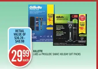 Shoppers Drug Mart Gillette labs or proglide shave holiday gift packs offer