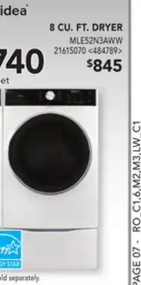 RONA Midea 8 cu. ft. dryer offer