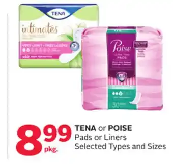 Rexall Tena or poise pads or liners offer