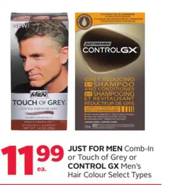 Rexall Just for men comb-in or touch of grey or control gx men's hair colour offer