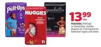 Rexall Huggies, pull. ups or goodnites jumbo diapers or training pants offer