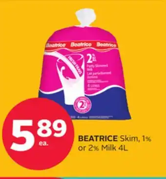 Rexall Beatrice skim, 1% or 2% milk offer