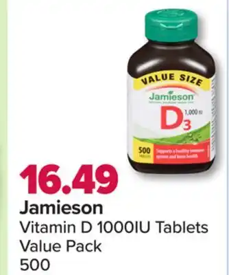 PharmaChoice Jamieson vitamin d 1000iu tablets offer