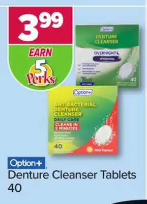 PharmaChoice Option+ denture cleanser tablets offer