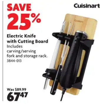 Electric knife with cutting board