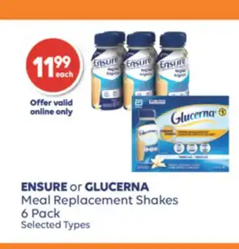 Wellwise by Shoppers Ensure or glucerna meal replacement shakes 6 pack offer