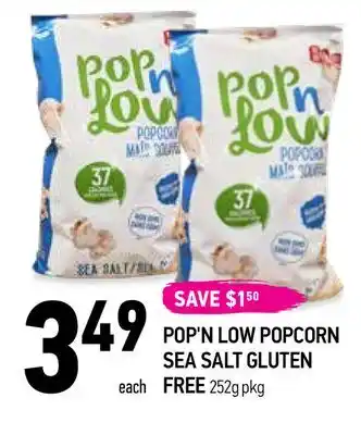 Pop'n low popcorn sea salt gluten free