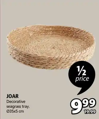 JYSK Joar decorative seagrass tray offer