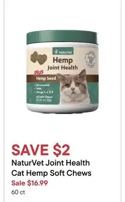Petvalu Naturvet joint health cat hemp soft chews offer