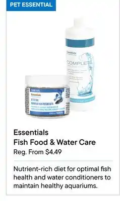 Petvalu Essentials fish food & water care offer