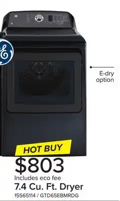 Leon's Ge diamond grey electric dryer (7.4 cu. ft.) - gtd65ebmrdg offer