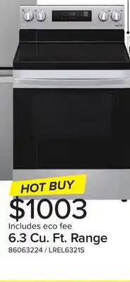 Leon's Lg stainless steel 6.3 cu ft. electric thinq range with easyclean -lrel6321s offer