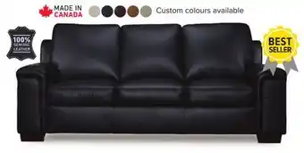 Leon's Icon leather sofa - black offer