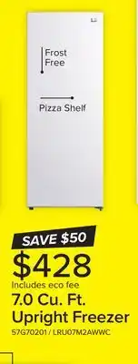 Leon's L2 white upright freezer (7.0 cu. ft.) - lru07m2awwc offer