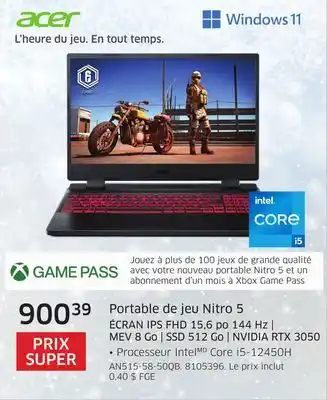 The Source Portable de jeu nitro 5 acer offer