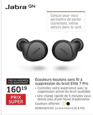 The Source Écouteurs-boutons sans fil à suppression du bruit elite 7 pro jabra offer