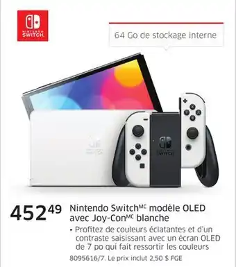 The Source Nintendo switch modèle oled avec joy-con blanche offer