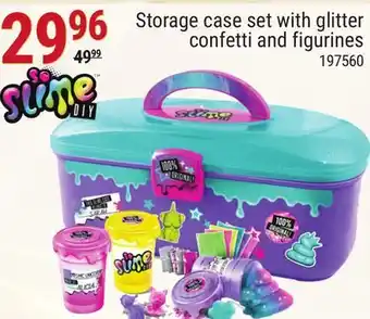 Rossy Slime storage case with glitter confetti and figurines offer