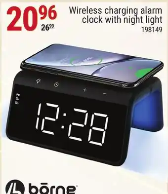 Rossy Wireless charging alarm clock with night light offer