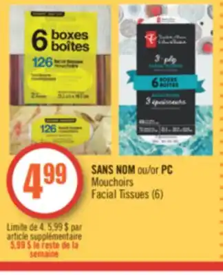 Pharmaprix No name or pc facial tissues (6) offer
