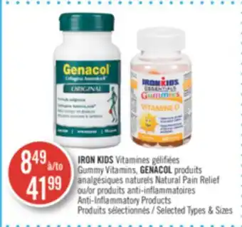 Pharmaprix Iron kids gummy vitamins, genacol natural pain relief or anti-inflammatory products offer