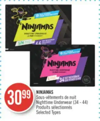 Pharmaprix Ninjamas nighttime underwear offer