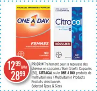 Pharmaprix Priorin hair growth capsules (60), citracal or one a day multivitamin products offer