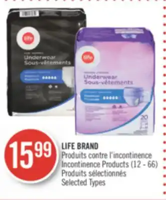 Pharmaprix Life brand incontinence products offer