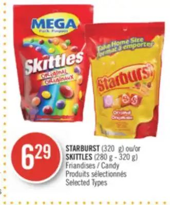 Pharmaprix Starburst (320 g) or skittles (280 g - 320 g) candy offer