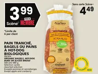 Rachelle-Bery Grocery Inewa organic bagels, hot-dog buns or sliced bread offer