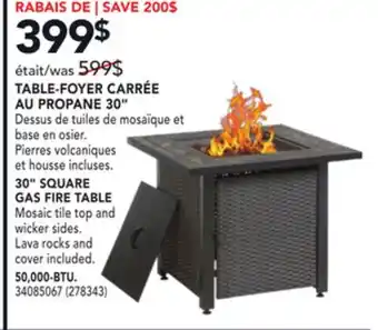 RONA 30 square gas fire table offer