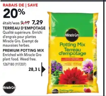 Réno Dépôt Terreau d'empotage miracle gro offer