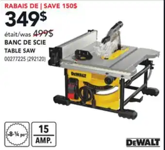 Réno Dépôt Dewalt table saw offer