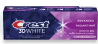 Walmart Crest 3d white toothpaste 115 ml offer