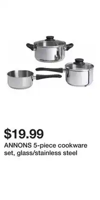 IKEA Annons 5-piece cookware set, glass/stainless steel offer