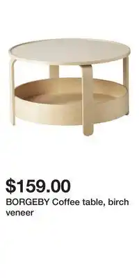 IKEA Borgeby coffee table, birch veneer offer
