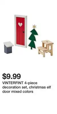 IKEA Vinterfint 4-piece decoration set, christmas elf door mixed colors offer