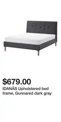 IKEA Idanäs upholstered bed frame, gunnared dark gray offer